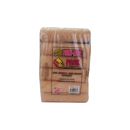 Arroworthy ArroWorthy Paint-Mate Polyester 9 in. W X 3/8 in. Paint Roller Cover 6 pk 9P3-6/P